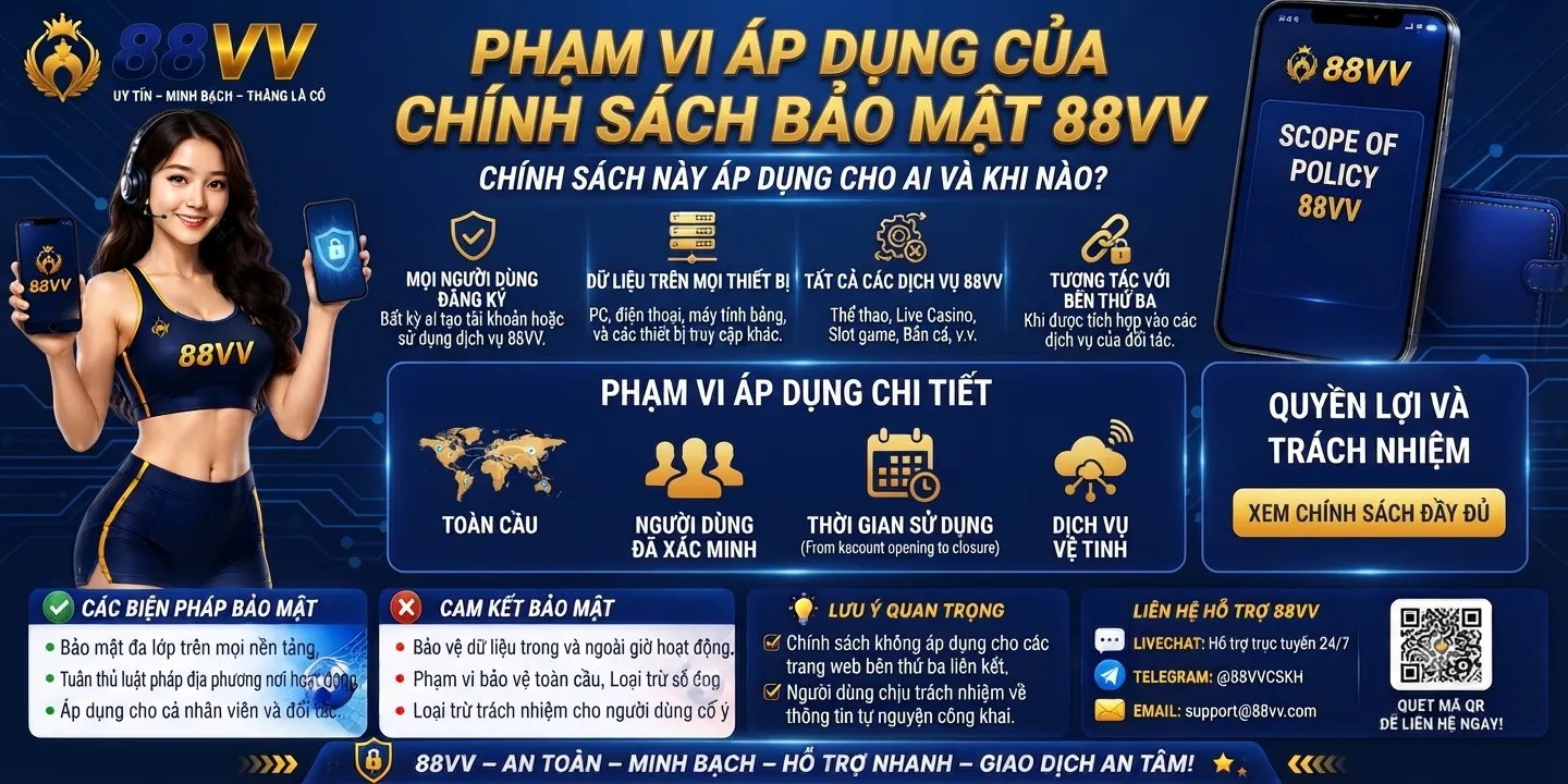 Chính Sách Bảo Mật 88VV Và Xử Lý Dữ Liệu Trang Web 1 Phạm vi áp dụng của chính sách bảo mật